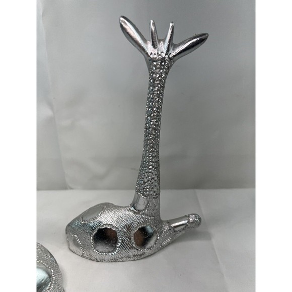 Set Of Vtg Poompuhar Indian‎ Folk Art Decorative Giraffes Silver Tone 7.5” - Picture 9 of 14